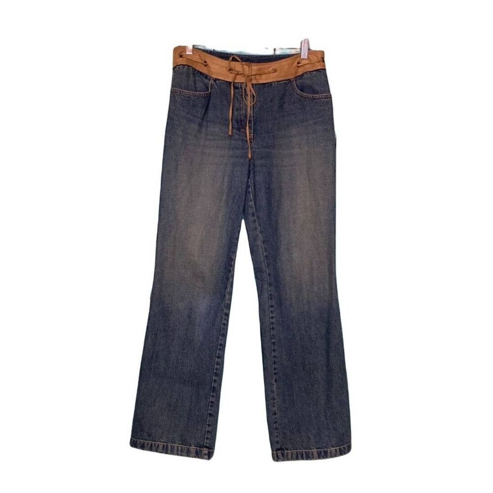 Loft vintage blue wide legs boho jeans size 6